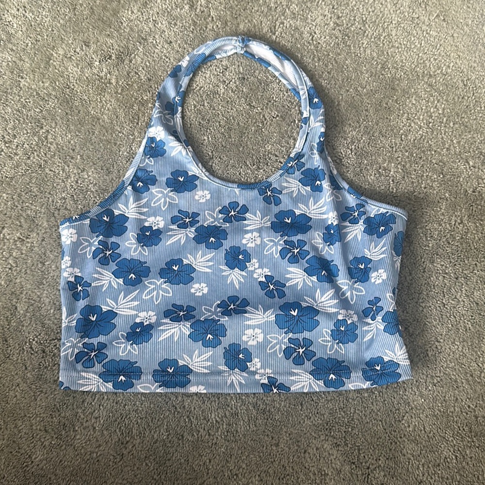 Blue floral Shein halter top